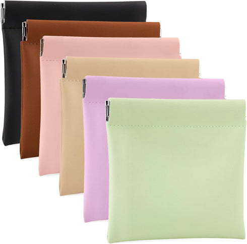 BUSOHA 6 PCS Small Makeup Bag for Purse, Mini Portable Cosmetic Bags for Women, Small Travel Kit Storage Pouch