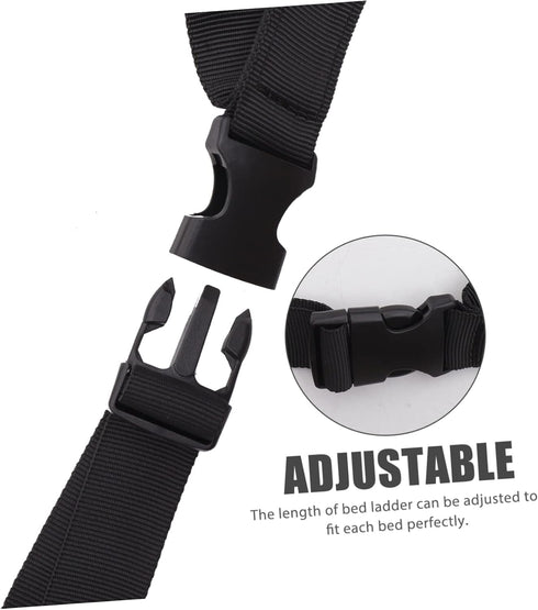 SECFOU Seniors Bed Ladder Adjustable Pull up Strap for Elderly Assistance Mobility Aid for Spinal Injury Lightweight