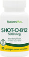 Shot-O-B12 NaturesPlus - 30 Lozenges, Wild Berry Flavor, 5000 mcg, Vegan, Gluten Free, 30 Servings