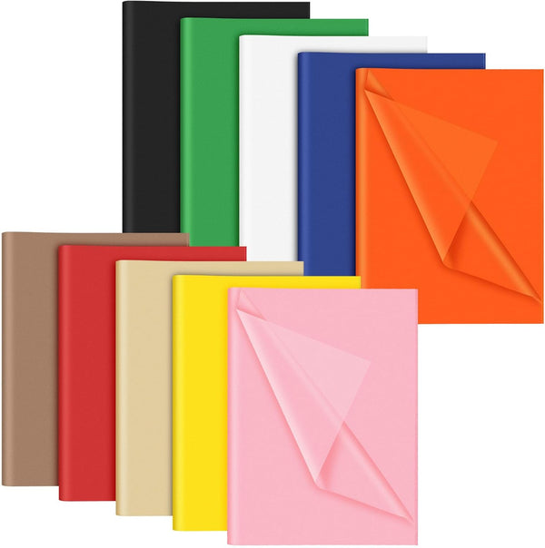 NEBURORA 60 Sheets Assorted Color Tissue Paper Set, 10 Colors Gift Wrap Paper for Festival DIY Gift Packaging Crafts