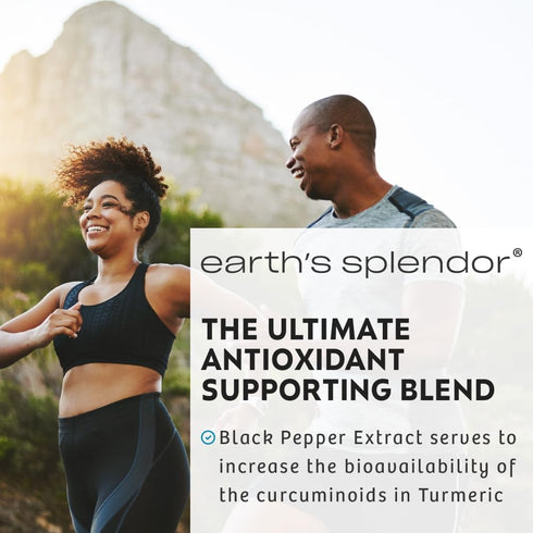 Earth's Splendor Turmeric Complex 500mg with Black Pepper - 90 Capsules for Antioxidant Activity and Joint Health