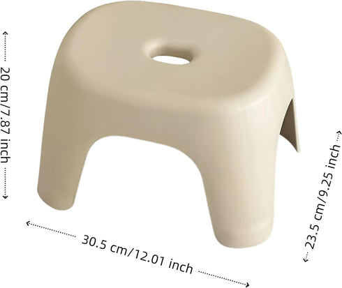 Rabihike 12.2x9.25x7.68 Inch, Plastic Step Stool, Heavy-Duty ABS Bathroom Shower Stool, Non-Slip Bath Seat with Rubber