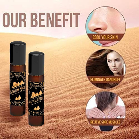 Bargz Natural Egyptian Musk Oil Bottle 0.33oz/10ml - Perfume Fragrance for Sensual Skin, Hair, Body & Massage - Pure and Exquisite Aroma (Roll on)