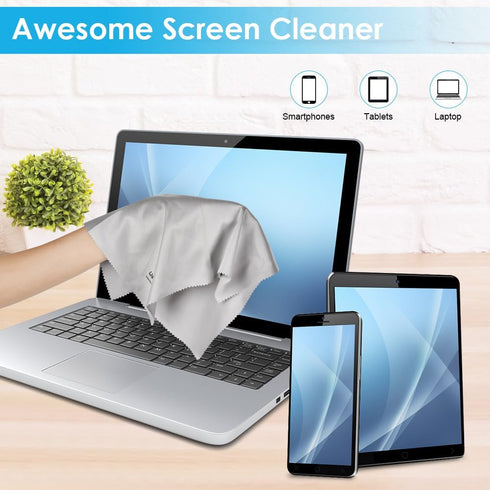 Wsivoiv 6PCS 12 x12 inches Large Eyeglass Cleaning Cloths, Glasses Cleaner, Individually Wrapped, Premium Microfiber