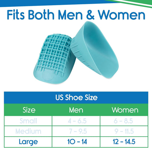Heavy Duty Heel Cups for Pain Relief & Support - Gel Cushion Shoe Inserts for Severs Disease & Plantar Fasciitis