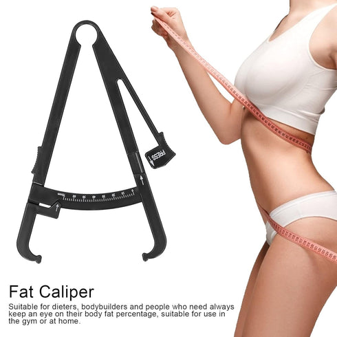 Body Fat Caliper, Skinfold Caliper Body Fat Tester Made of Black Plastic