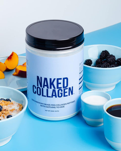 Naked Collagen Peptides Protein Powder, 60 Servings, Grass-Fed Hydrolyzed Collagen, 20oz