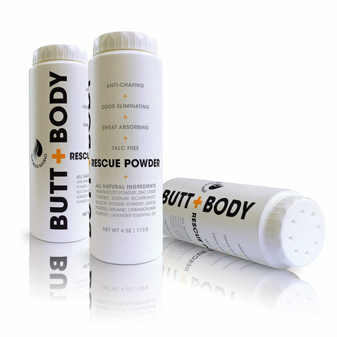 Butt & Body Rescue Powder - Whole Body Deodorant, Naturally Protects Skin & Eliminates Chafing, Rubbing, Sticking &