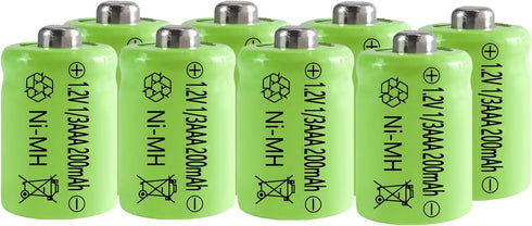1.2V 1/3 AAA 200mAh NiMH Rechargeable Batteries for Solar Art Light, Headlamp, Toys, Gas Cooker