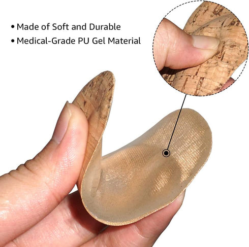 Dr. Foot's Arch Support Shoe Insoles for Flat Feet, Gel Inserts for Plantar Fasciitis, Adhesive Arch Pad for Pressure