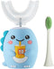 Kids Electric Toothbrushes | U Shaped Ultrasonic Toothbrush | Rechargeable with Smart Timer | IPX7 Waterproof (Blue)