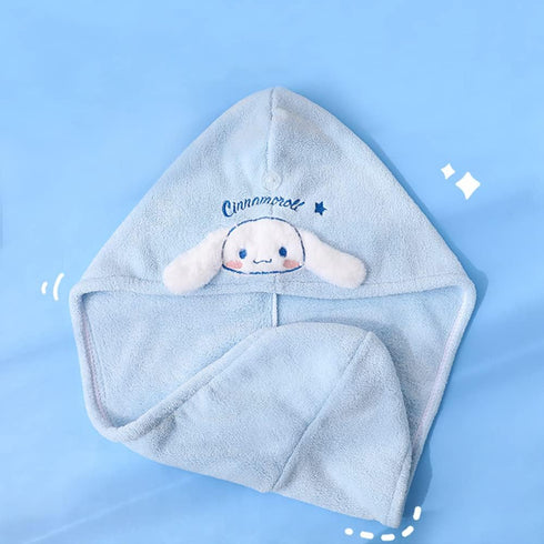Kawaii Microfiber Hair Towel for Women, Super Absorbent Shower Cap for Long Hair, Quick Dry Wrap