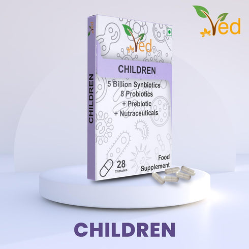 Ved Children Complex Probiotics and Prebiotics - 5 Billion CFU, 28 Capsules for Children with Lactobacillus Helveticus