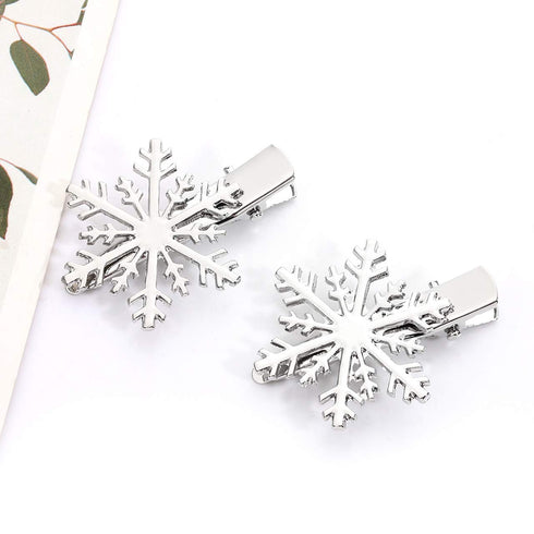 NVENF 6PCS Christmas Hair Clips for Women Holiday Rhinestone Snowflake Hair Accessories (6PCS Snowflake A)