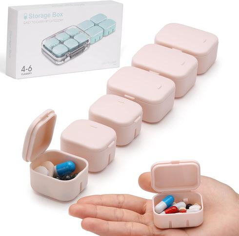 RICHCEE 10 Compartments Daily Pill Organizer for Pocket Purse,Combined Cute Travel Pill Box,Daily Portable Pill