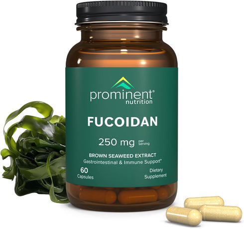 Fucoidan Gut Health & Immune Support Supplement – 250mg, 60 Count - Premium Brown Seaweed Extract for Immune System &