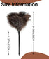 Ostrich Feather Duster Mini, Natural Fluffy Soft with Plastic Handle, Eco-Friendly Washable Reusable Handheld for