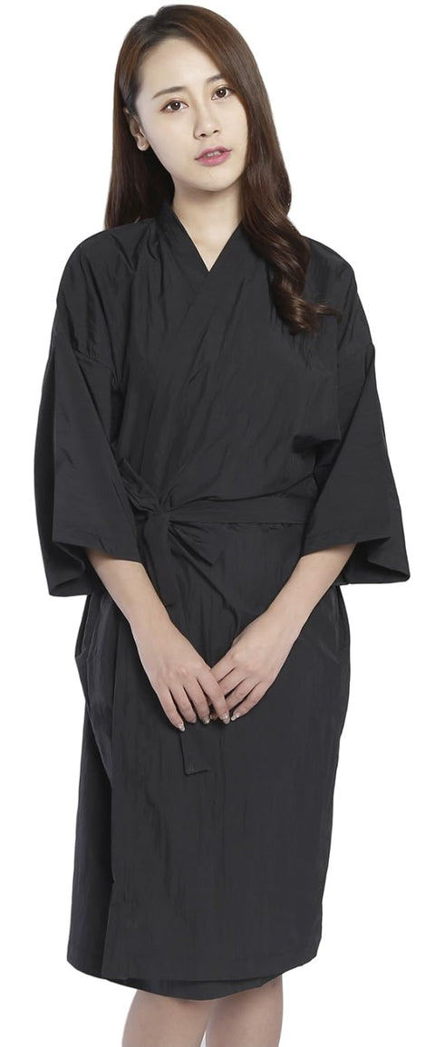 PERFEHAIR Salon Client Gowns, Kimono Style Hair Salon Smocks Capes, 43 Inch Long (Black)