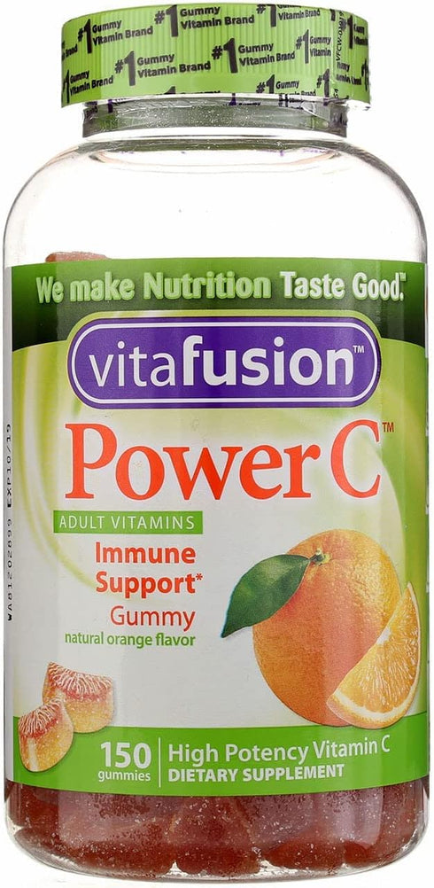 VitaFusion Power C Gummy Vitamins for Adults, Absolutely Orange, 150 ct, Pack of 3