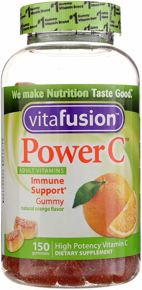 VitaFusion Power C Gummy Vitamins for Adults, Absolutely Orange, 150 ct, Pack of 3