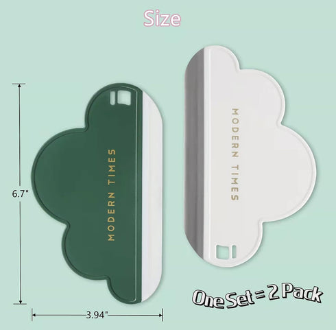 2 Pack Silicone Squeegees with Water Blades Wiper Board Compact Cleaner for Home Kitchen Countertop Car Window Bathroom Mirror,Green White by Wsaikis