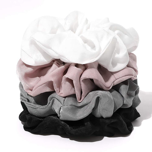Silk Satin Scrunchies for Women, Big Scrunchy Ponytail Holder, No Crease Hair Bands, Soft Elastic Hair Ties for Vsco