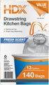 HDX 13 (140-Count) Gal. Flexpro Kitchen Bag with Fresh Scent