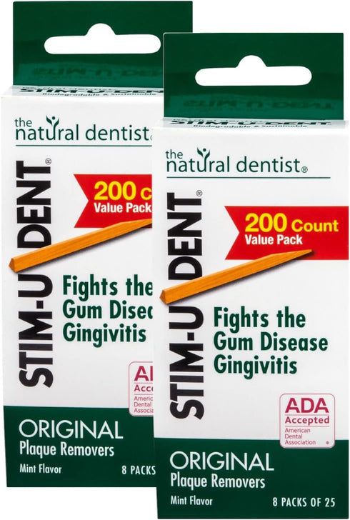 STIM-U-DENT Plaque Removers | Value Pack, Mint, 8 pk 25 ea (Pack of 2)