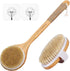 TEMEAYE Dry Brushing Body Brush Set, Wooden Handle with Medium Strength Natural Bristles for Gentle Exfoliation