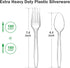 360 Count Extra Heavy Duty Clear Plastic Forks and Spoons, 180 Forks & 180 Spoons, Heat Resistant, Disposable Plastic Silverware, Disposable Spoons and Forks Set Plastic by Dealusy