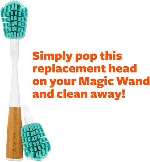 Magic Wand Glass Scrubber Replacement Sponge Head - Non-Scratch, Safe for Glass