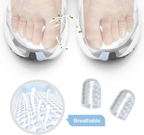 hautllaif 30 Silicone Anti-Friction Toe Protector, Pcs Gel Toe Protectors Breathable Toe Covers, Soft Clear Little Toe