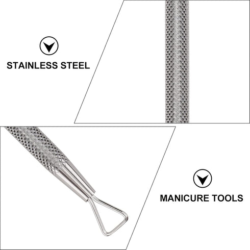 LALAFINA 8 Pcs Stainless Steel Cuticle Remover Tools, Triangular Cuticle Peller, Nail Art Scraper