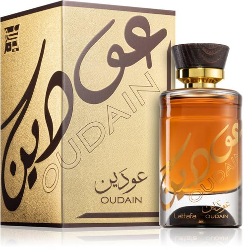 Lattafa Perfumes Oudain Eau De Parfum Spray for Men, 3.4 Ounce