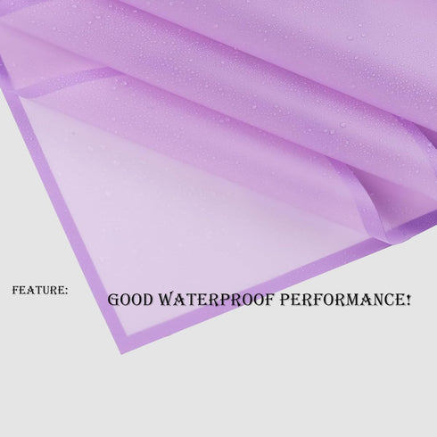 EMITAOHWF 20-Sheet Purple Flower Wrapping Paper with Purple Edge, Waterproof for DIY Craft, Gift Packaging