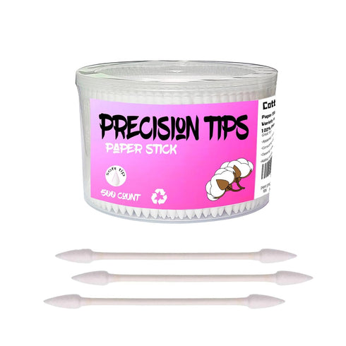 Pointed Tip Cotton Swabs, 500 Count Cotton Buds with Double Precision Tips