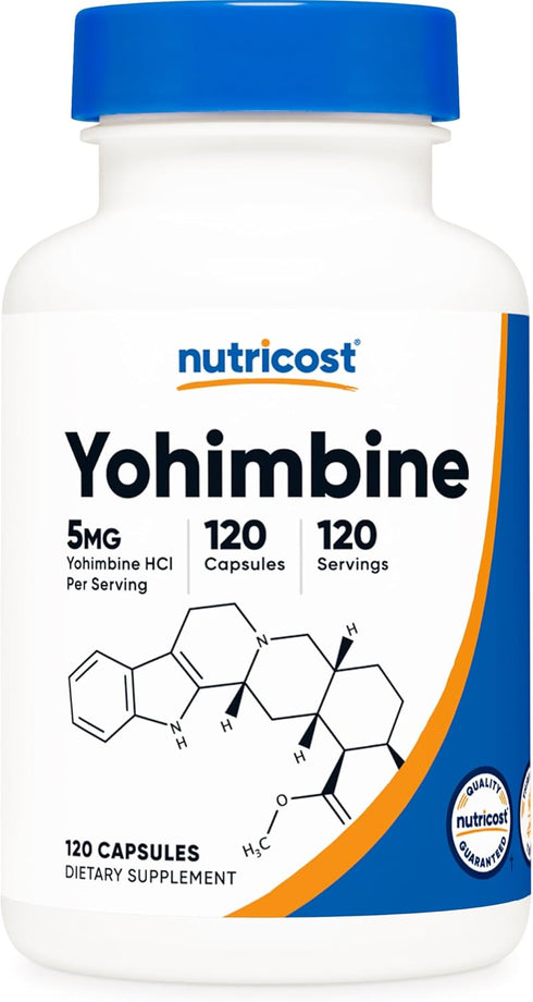 Nutricost Yohimbine HCl 5mg - 120 Gluten Free and Non-GMO Capsules