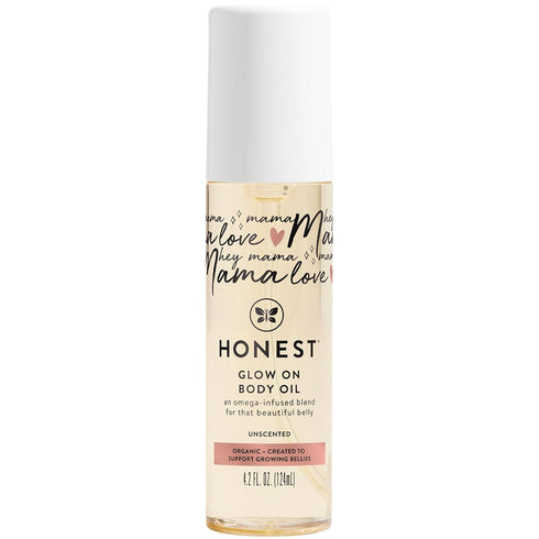 The Honest Company Honest Mama Glow On Body + Belly Oil - Organic, Plant-Based, Hypoallergenic, 4.2 fl oz