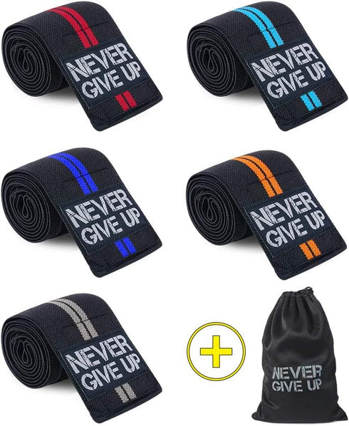 Professional Elbow Wraps, Elastic Straps Brace Support for Weightlifting, Workout, Bodybuilding, Gym Fitness