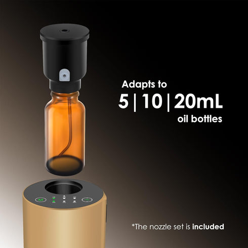 Waterless Essential Oil Diffuser, Battery Powered Mini Scent Air Machine, Aromatherapy Mist Diffuser for Home Room Car