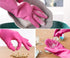 2 Pairs Reusable Waterproof Household Dishwashing Non-Slip Cleaning Latex Rubber Kitchen Gloves (Pink, XX-Large)
