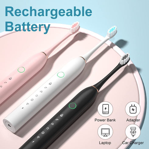 Lukern 2 Pack 8 6 42000vpm, Electric Toothbrush for Adults, with Brush Heads, Modes Sonic Electric Toothbrush