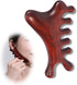 OYHMC 4-in-1 Tool,2Pcs Wooden Gua Sha Massage Natural Brown Sandalwood, Face & Body Lymphatic Drainage, Jaw Lifting