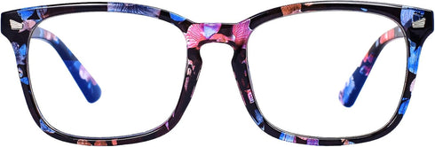 MAXJULI Blue Light Blocking Glasses for Computer, Reading, Gaming, TV, Phones - Women Men (Flower Black)