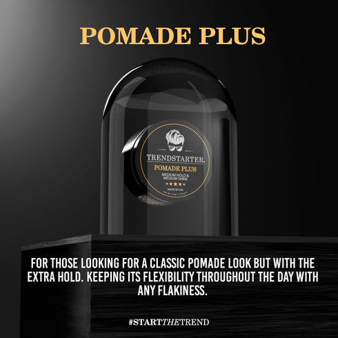 POMADE PLUS (4oz) - Medium Hold, Medium Shine, Premium Flake-Free Water-Based Hair Styling Gel for All Hair Types