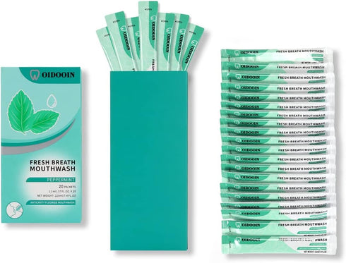 Travel Size Mouthwash, Mini Mouthwash for Fresh Breath, Portable Bulk Pack of 20 for After Meals