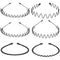WantGor Metal Headbands for Women Men, Fashion Unisex Black Hairband Sports Headwear, Hair Accessories (6 Pack)