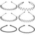 WantGor Metal Headbands for Women Men, Fashion Unisex Black Hairband Sports Headwear, Hair Accessories (6 Pack)