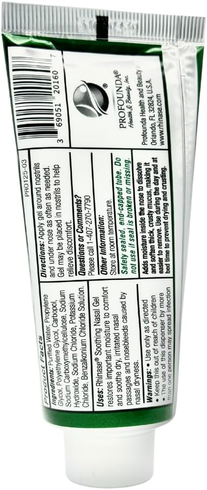 Rhinase 60 Soothing Nasal Gel XL g for Nasal Dryness from Allergy (Not Isotonic or Hypertonic), Low Humidity, Nose
