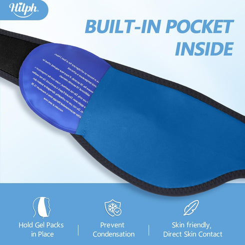Hilph Face Ice Pack Wisdom Teeth Ice Pack Head Wrap, Jaw Chin Ice Pack for Facial Oral Surgery with 4 Hot Cold Therapy
